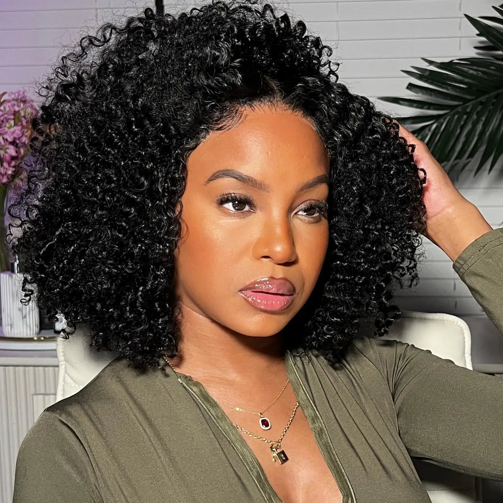 Curly Bob Water Wave Wig