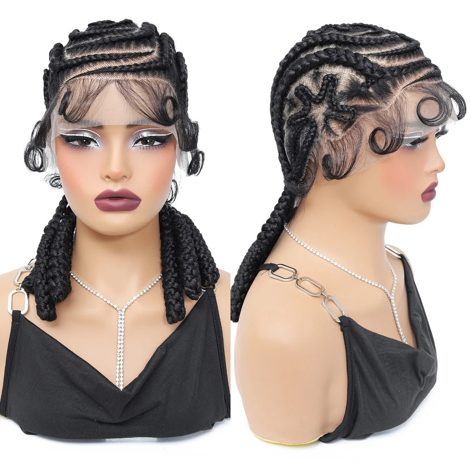 Hand-tied Full Lace Cornrow Braided Wigs
