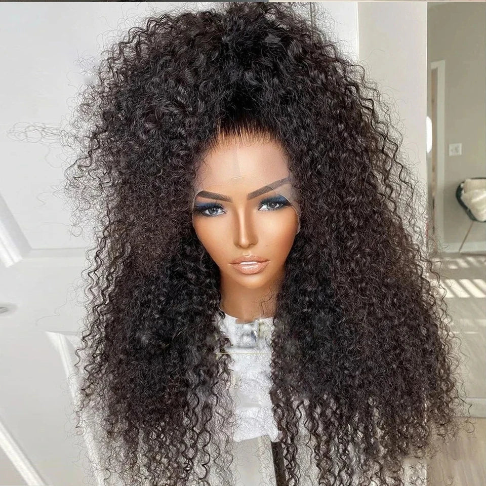 Pre Plucked HD Transparent Kinky Curly Wigs