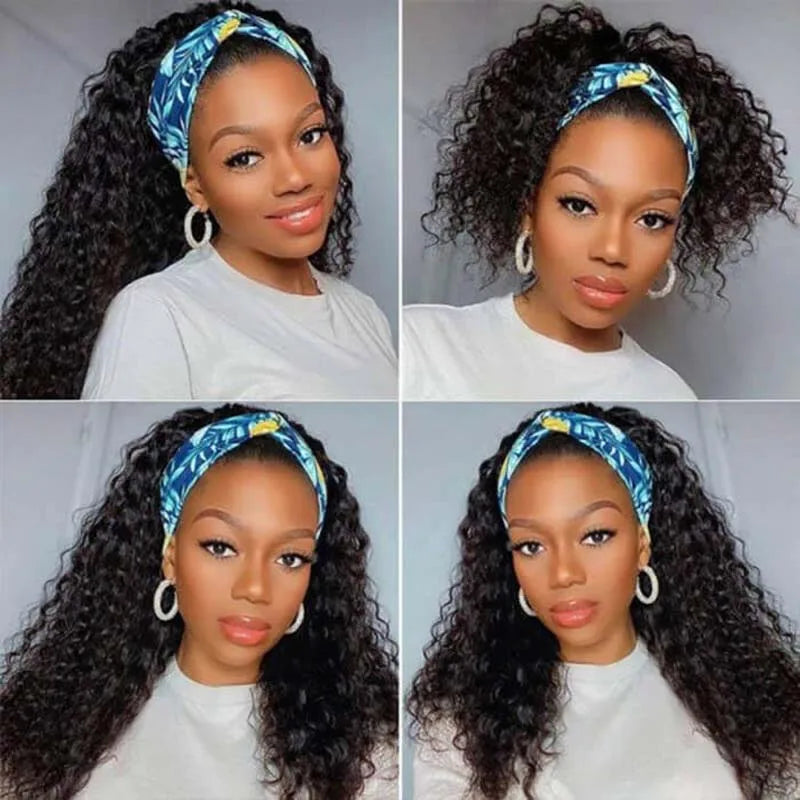 Curly Deep Wave Headband Wig