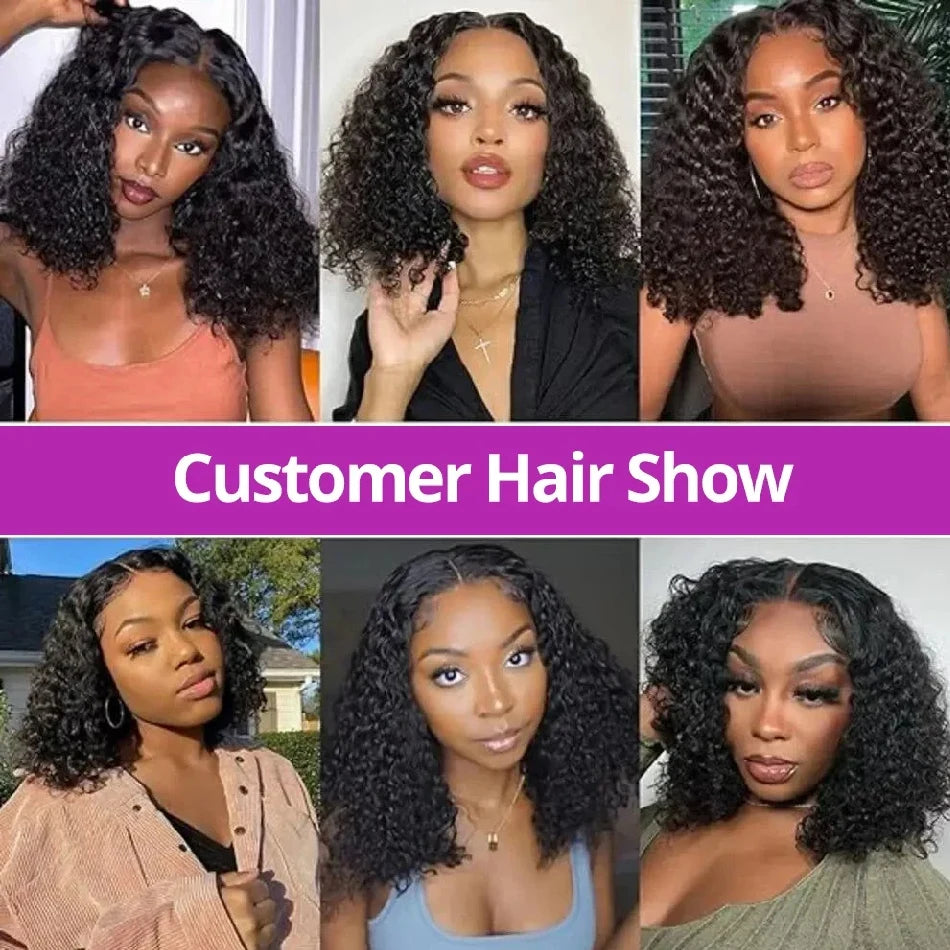 Curly Bob Water Wave Wig