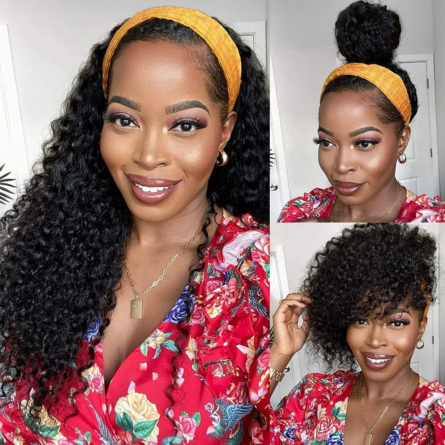 Curly Deep Wave Headband Wig