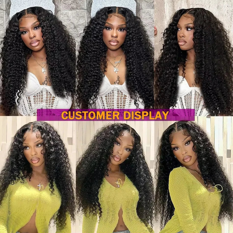 Pre Plucked HD Deep Kinky Curly Wigs