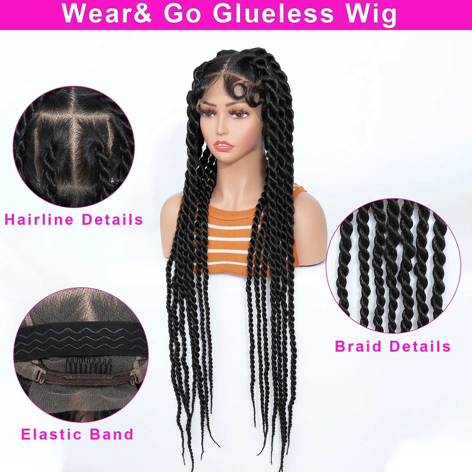 Synthetic Box Braids Lace Wig