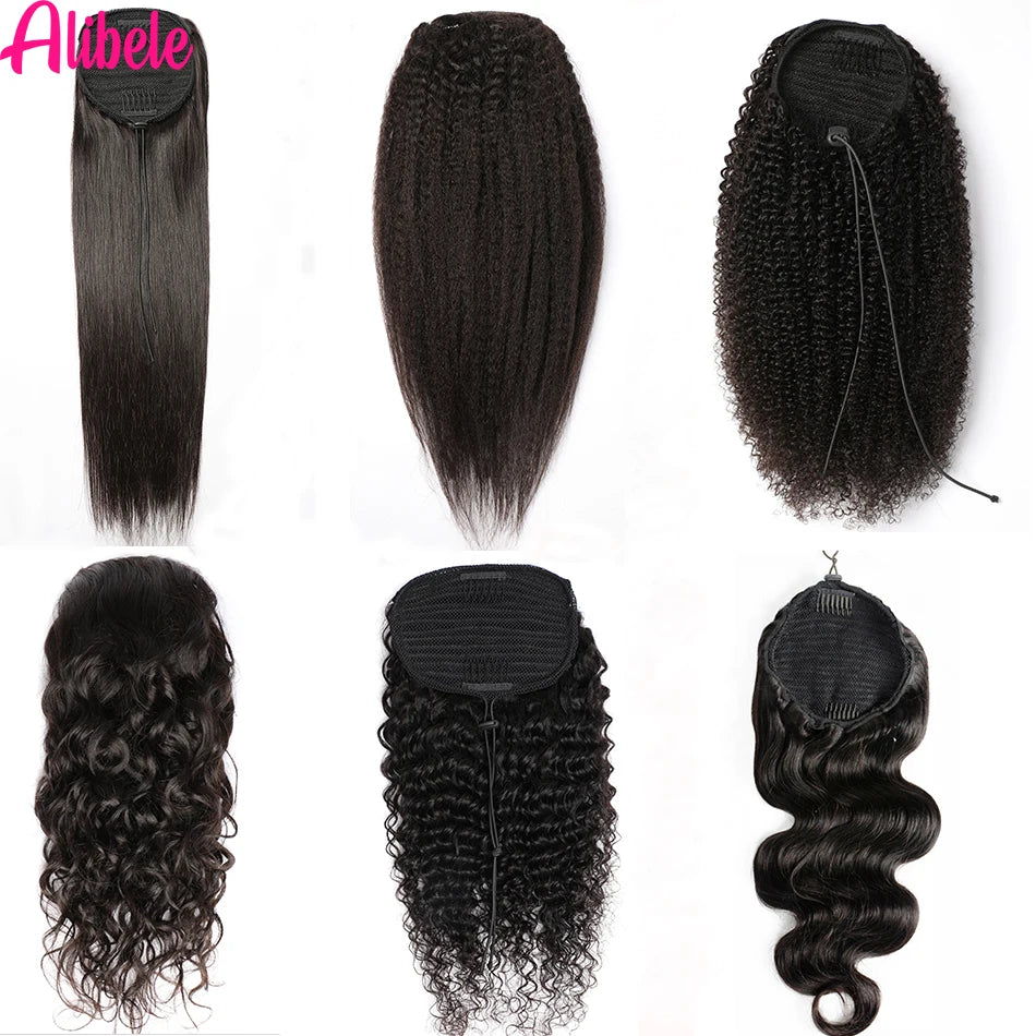 Afro Kinky Curly Drawstring Ponytail