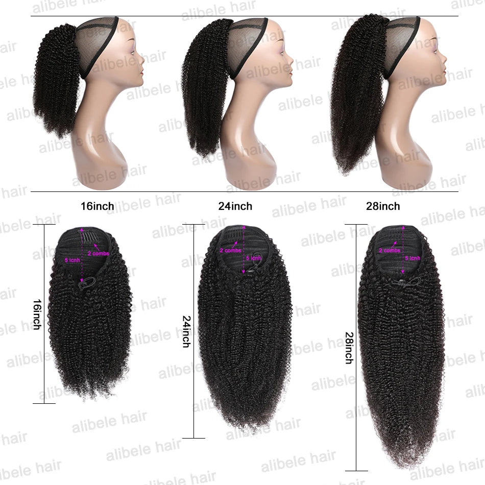 Afro Kinky Curly Drawstring Ponytail