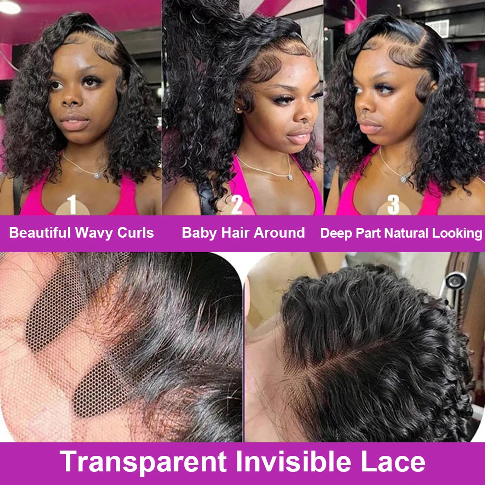Short Bob Deep Water Wave Wig
