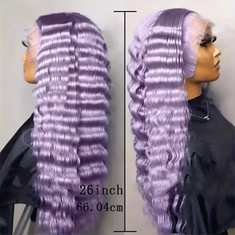 Lavender Curly Loose Wave Wig