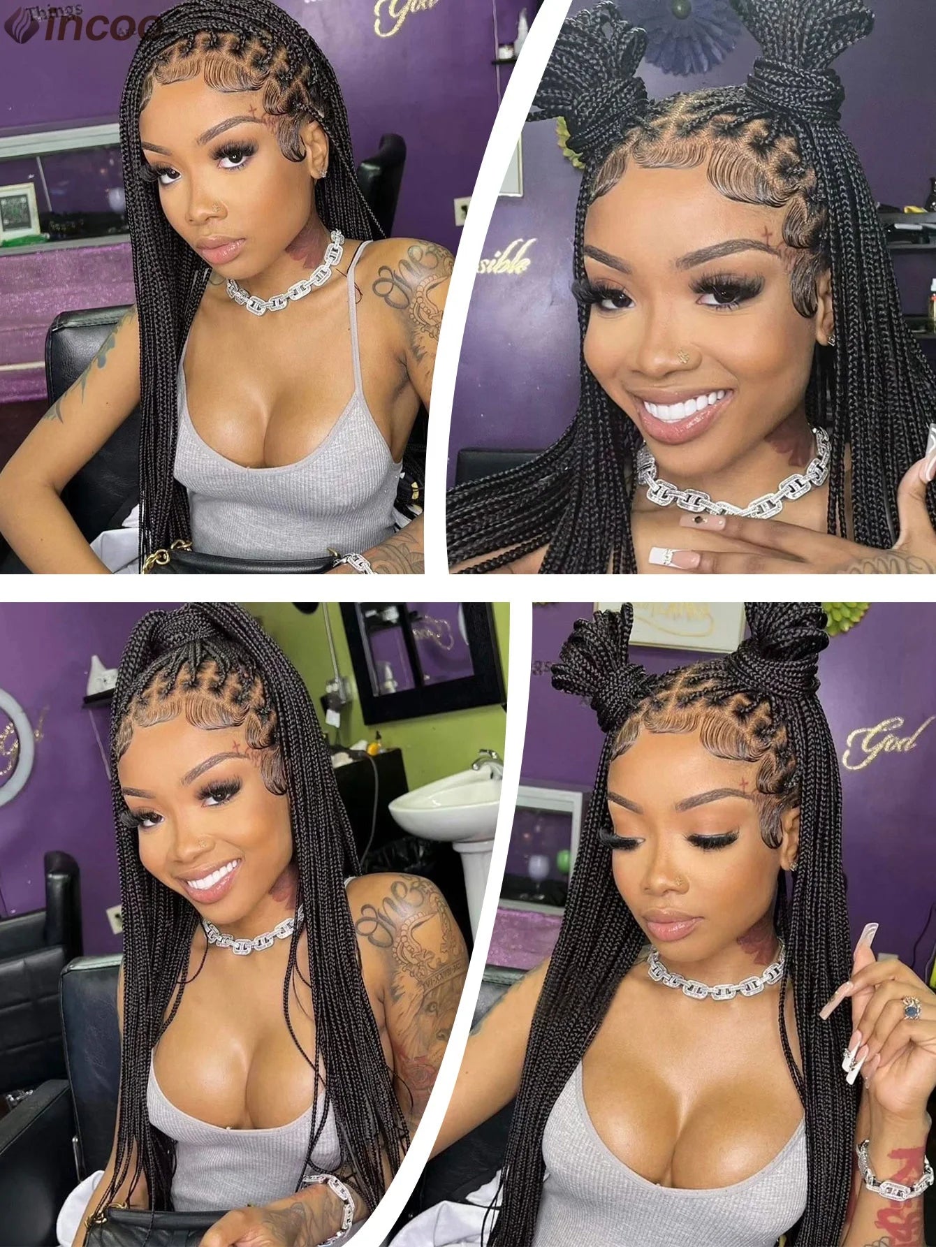 Colored Small Part Braided Wigs