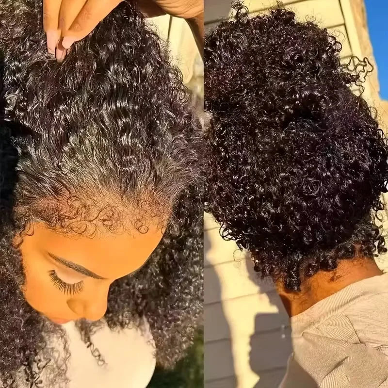 HD Lace Edges Kinky Curly Human Hair Wigs