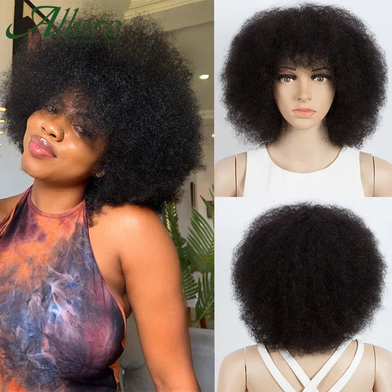 Short Afro Kinky Curly Brazilian Fluffy Wig