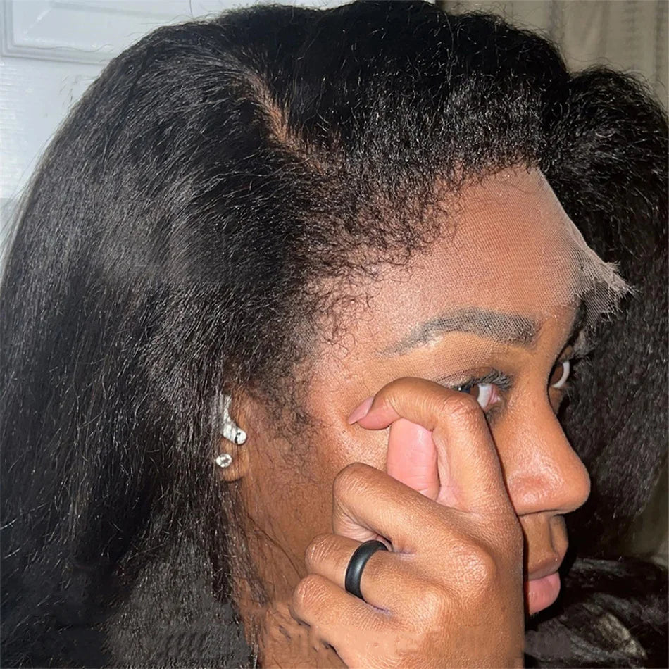 Straight Transparent Kinky Hair Wigs