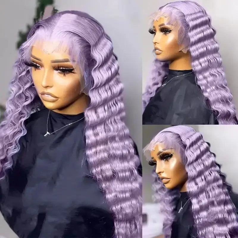 Lavender Curly Loose Wave Wig