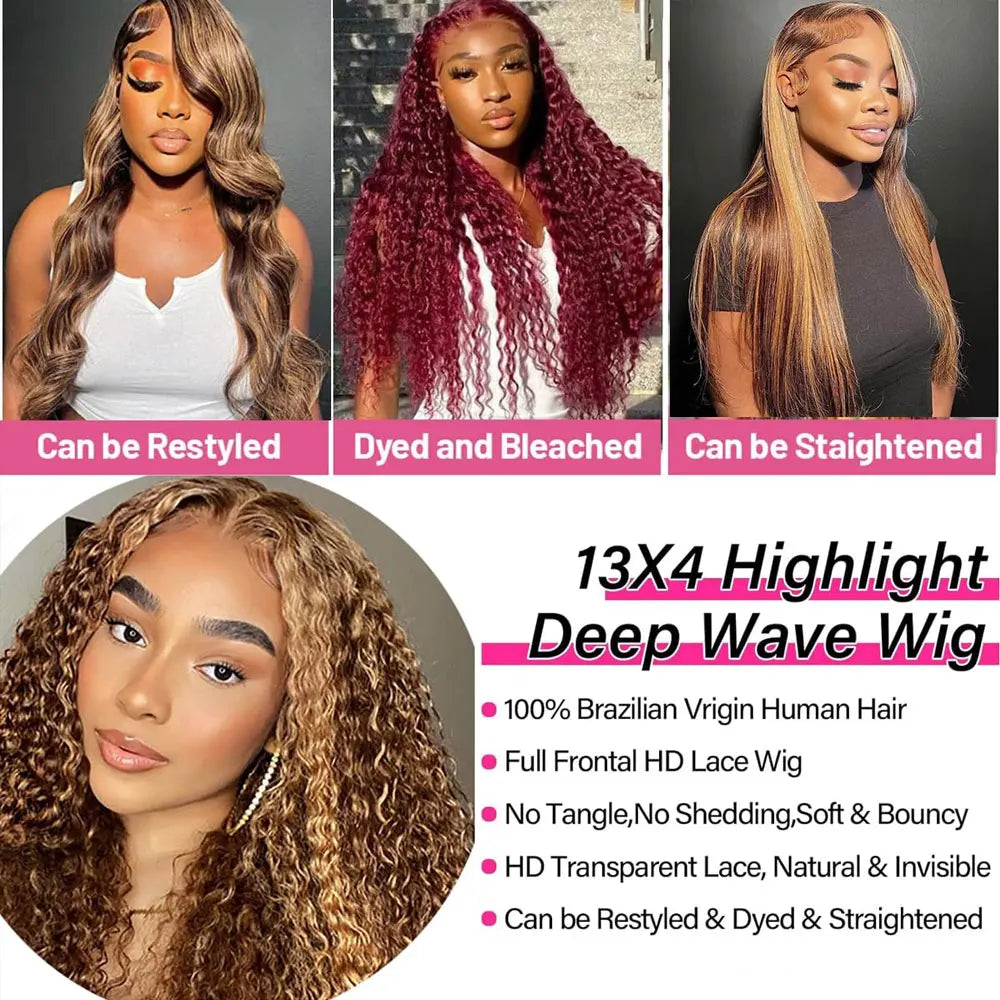 Glueless HD Deep Water Wave Wigs