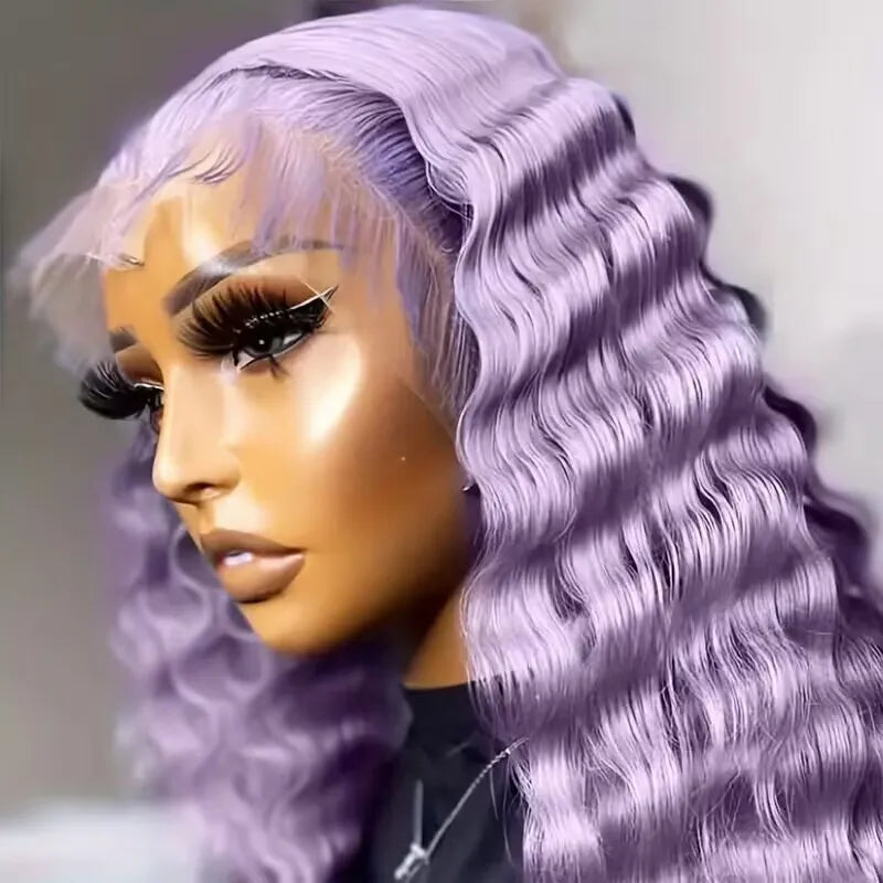 Lavender Curly Loose Wave Wig