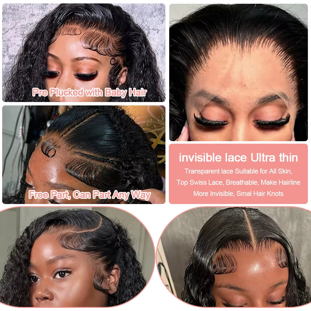 Short Curly Bob Deep Water Wave Wig