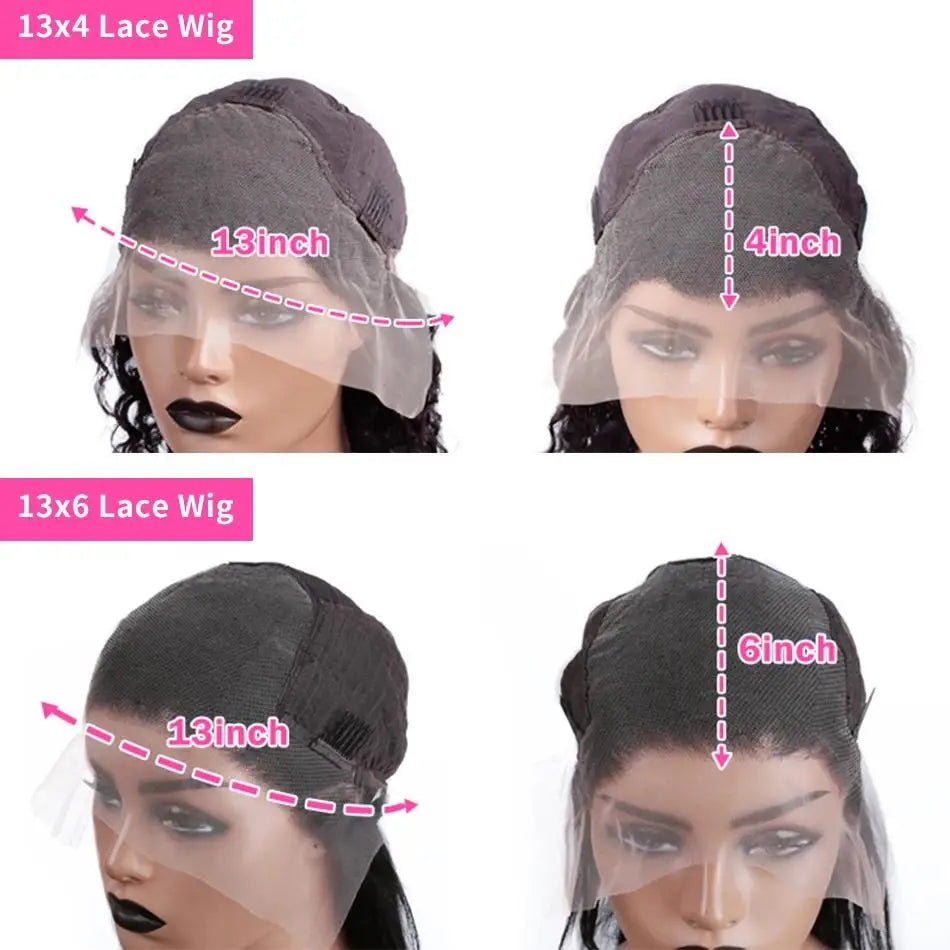 Bone Straight Human Hair Wigs With Transparent Lace Frontal