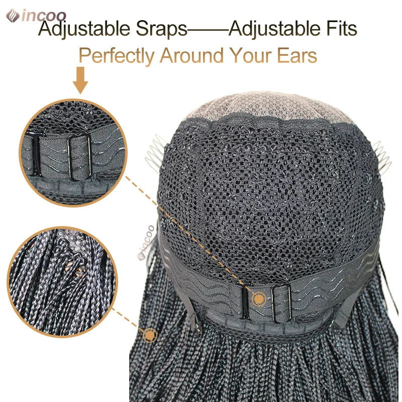 Synthetic Short Micro Box Braided Wig