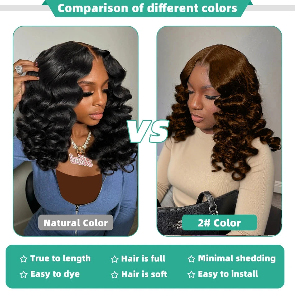 Brown Short Bob Loose Deep Wave Wigs