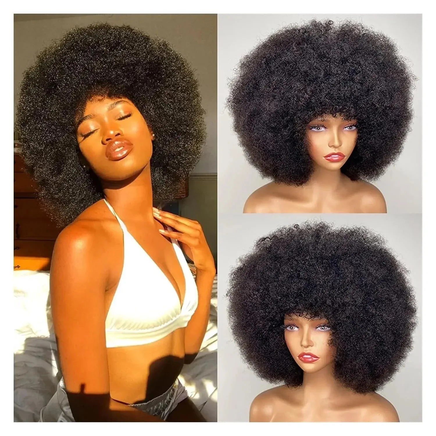 Glueless Afro Kinky Curly Wig