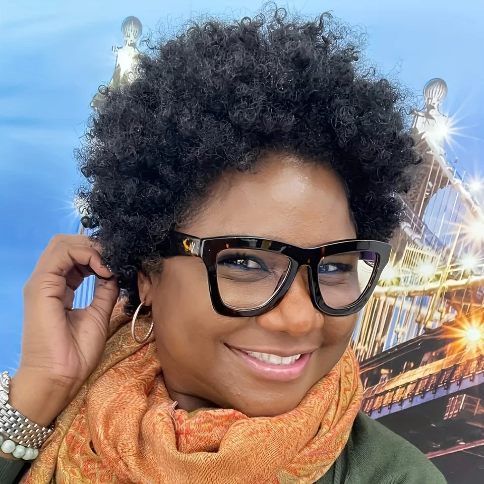 Pixie cut short afro hair wig