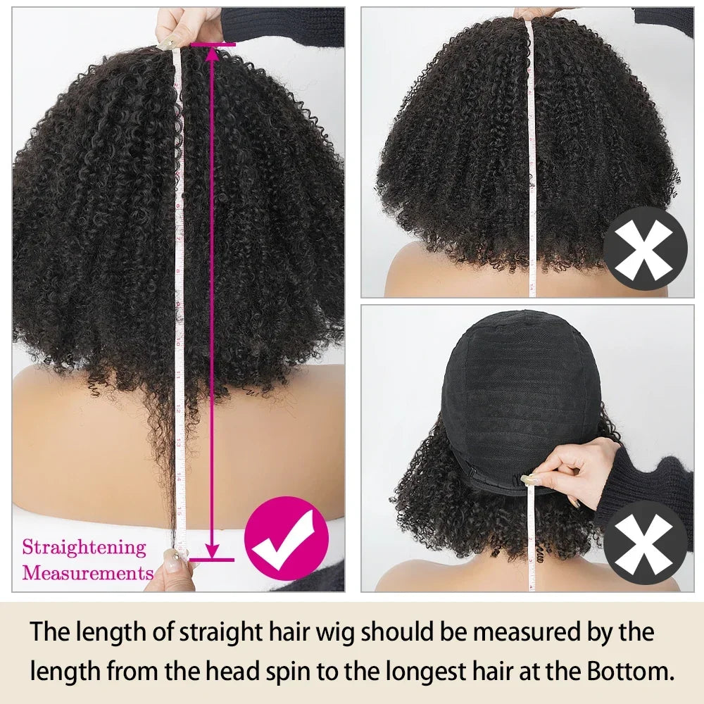 Afro Kinky Curly Wigs with Bangs
