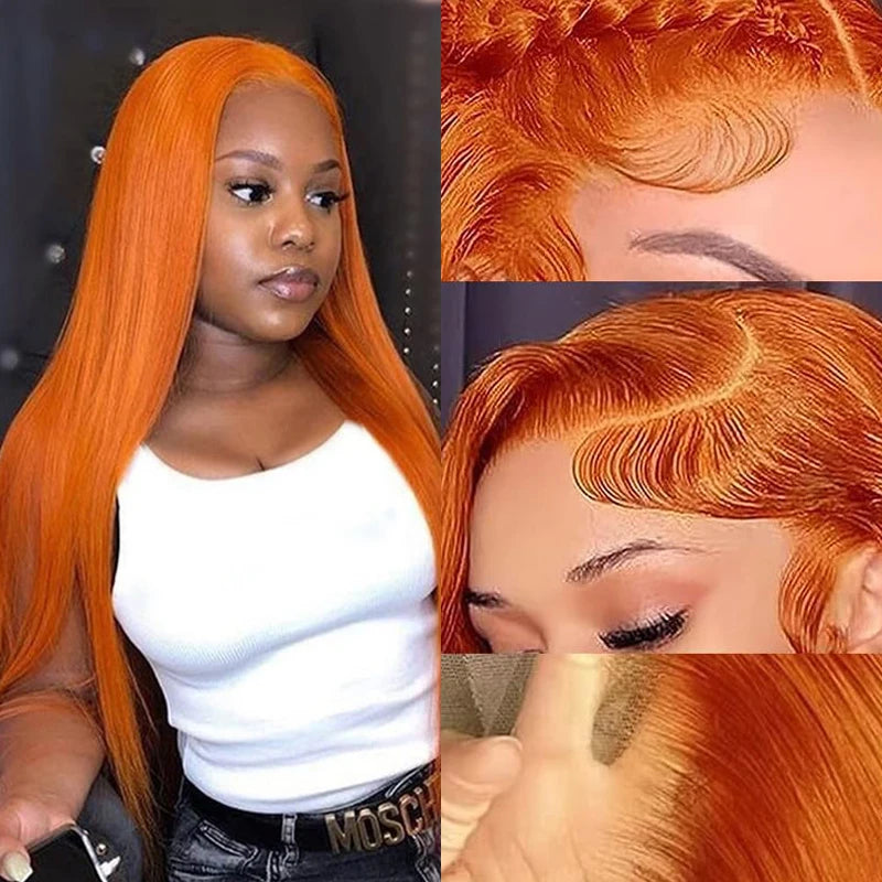 Straight Ginger Lace Front Wigs
