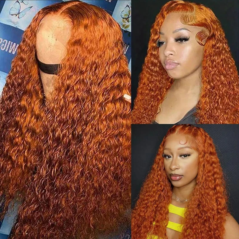 Water Wave Ginger Lace Front Wigs