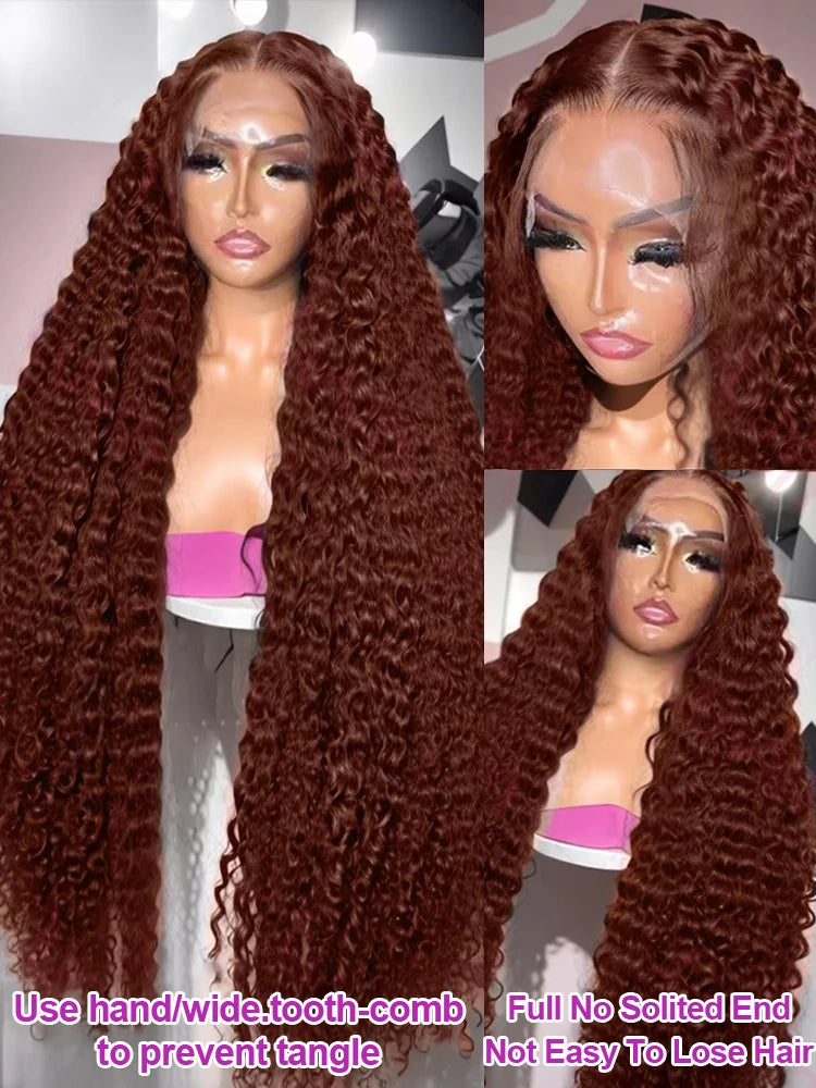 Deep Curly Chocolate Water Wave Wig
