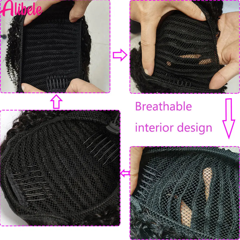 Kinky Curly 4B/4C Remy Human Hair Ponytail