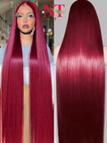 Burgundy Pre-Plucked Straight Wig
