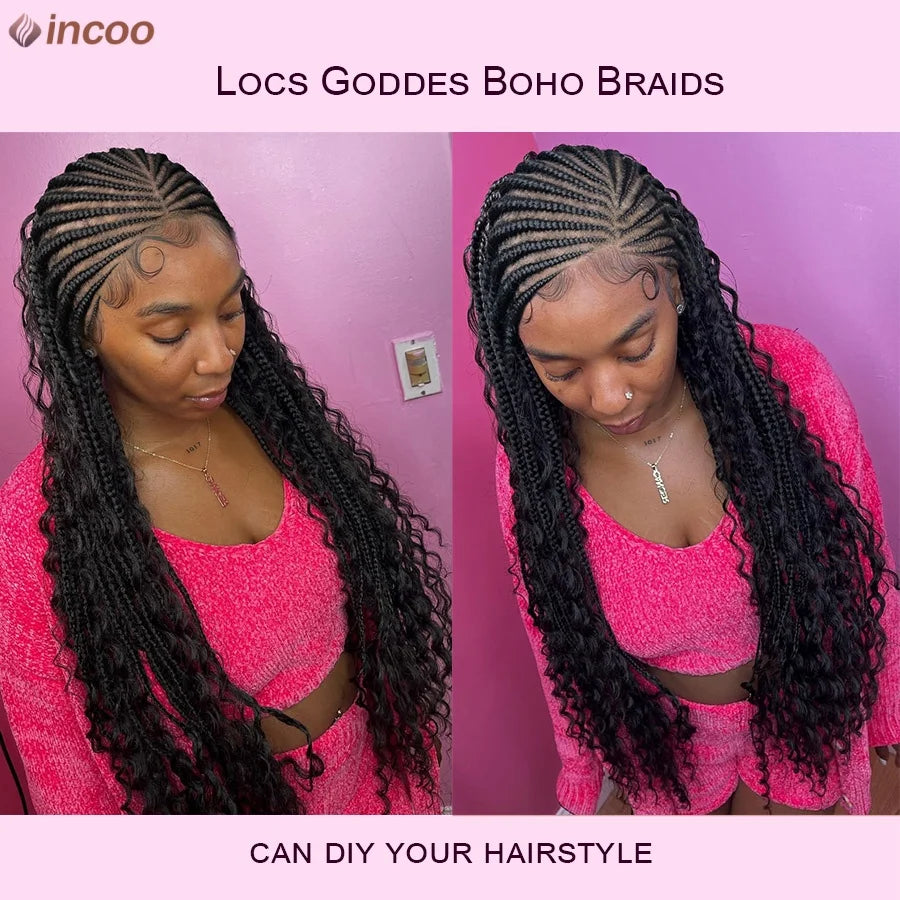 Curly Boho Braided Wigs