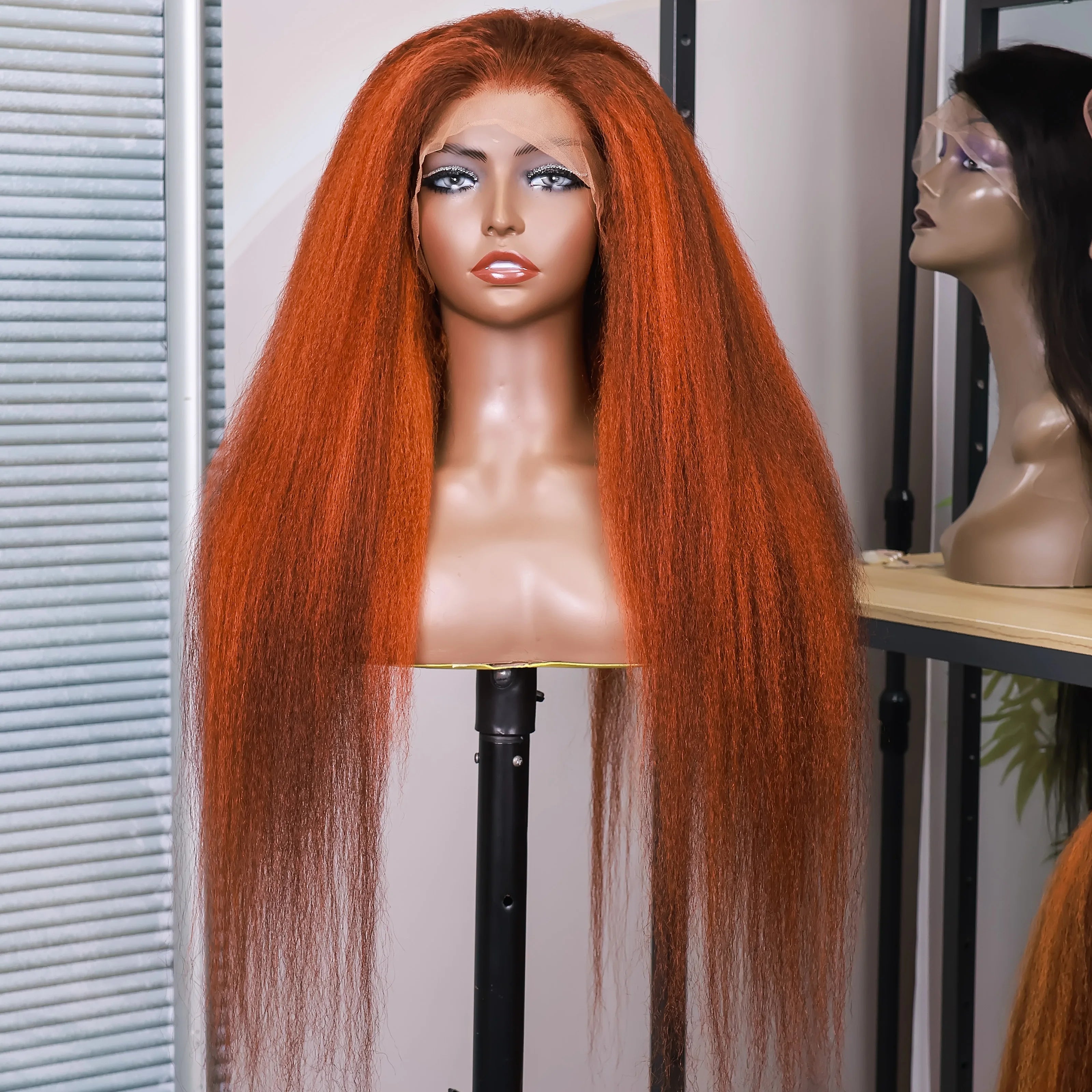 Kinky Straight HD Lace Frontal Yaki Straight Human Hair Wig