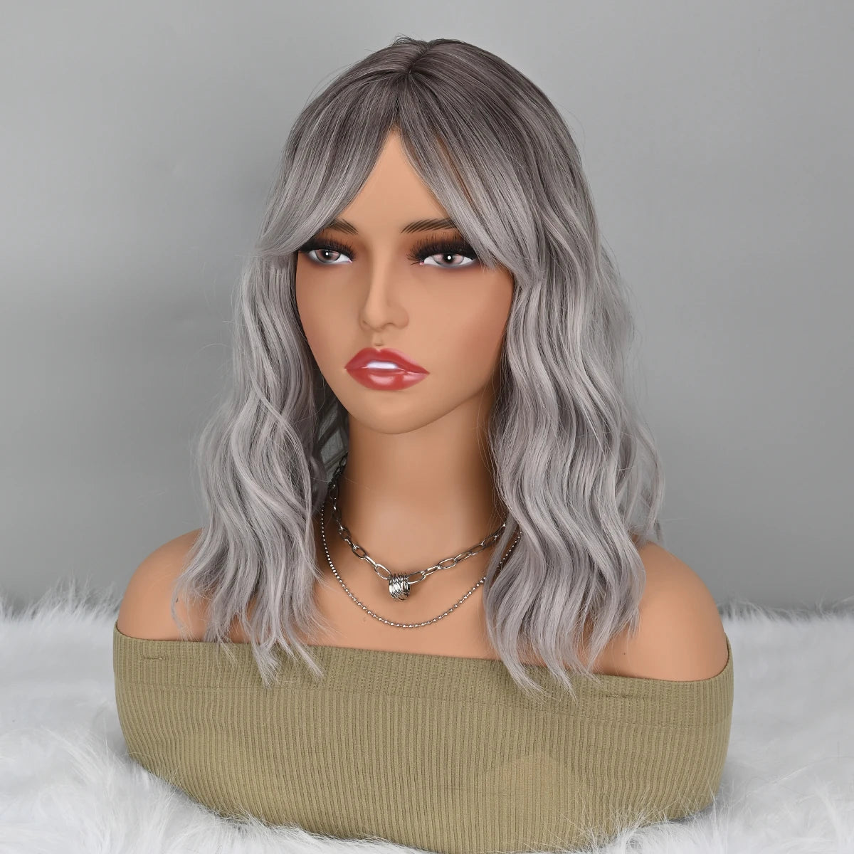 Gray and Black Bob Cosplay Wigs