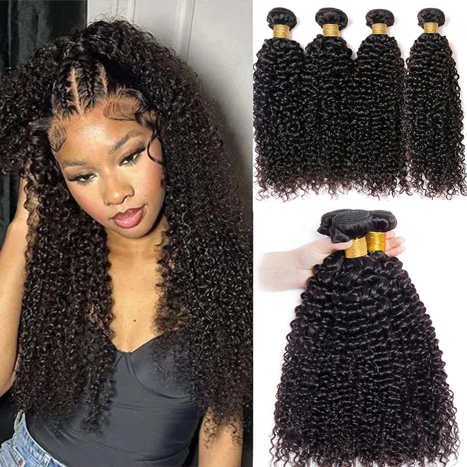 Indian Kinky Curly Human Hair Bundles