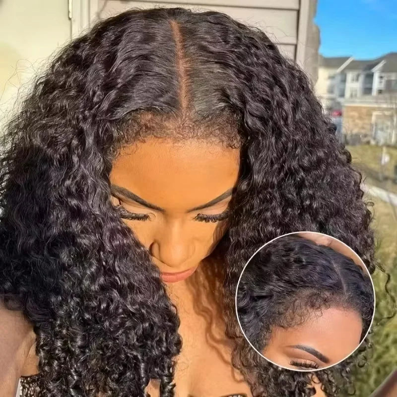 HD Lace Edges Kinky Curly Human Hair Wigs