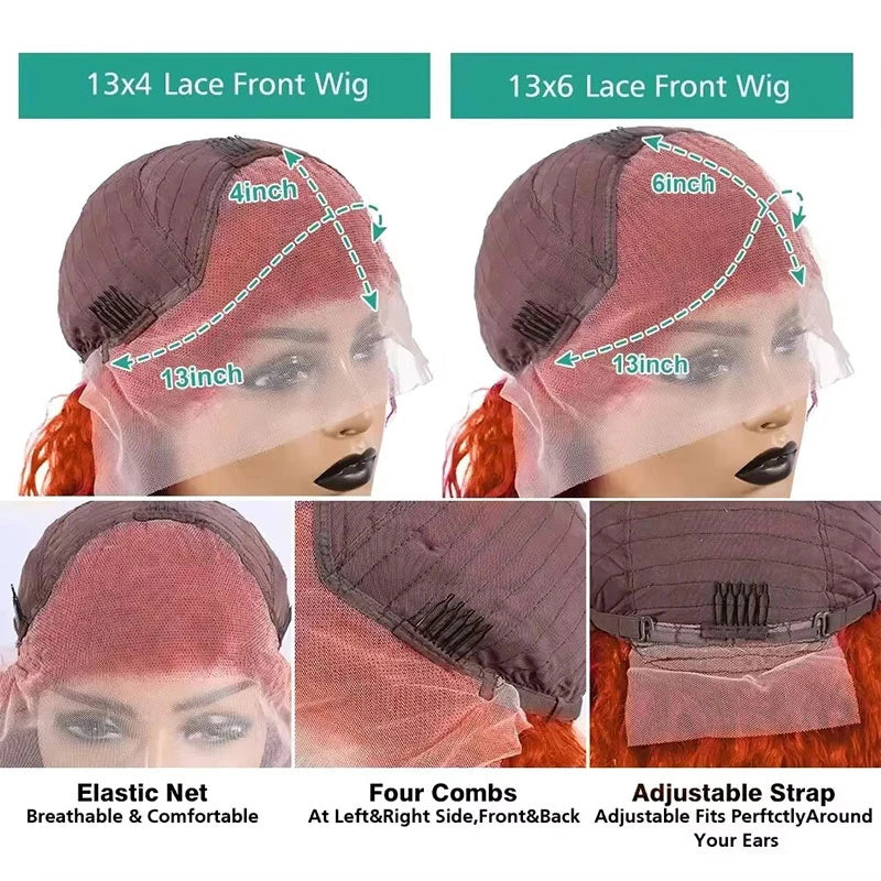 Straight Ginger Lace Front Wigs