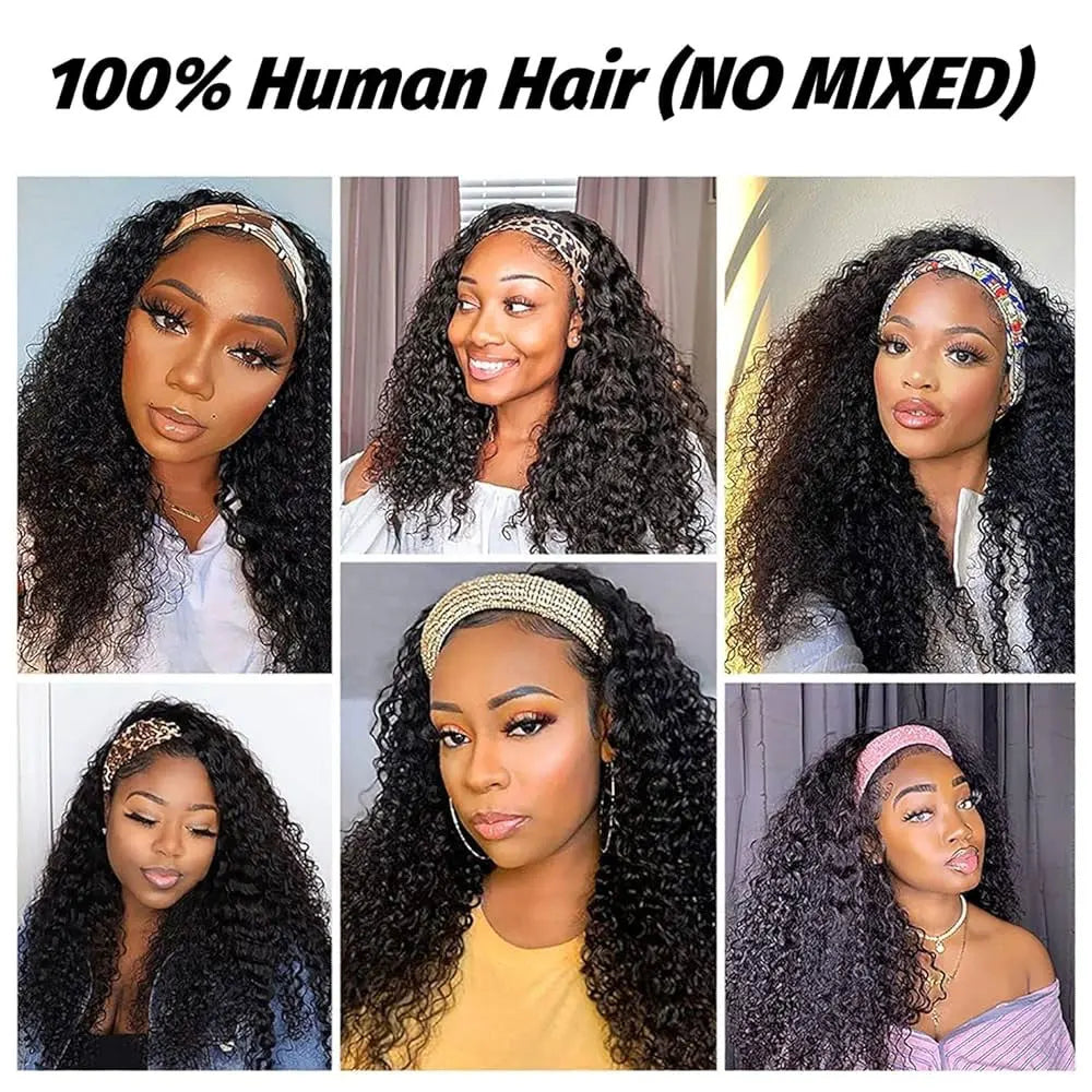 Deep Water Wave Headband Wigs