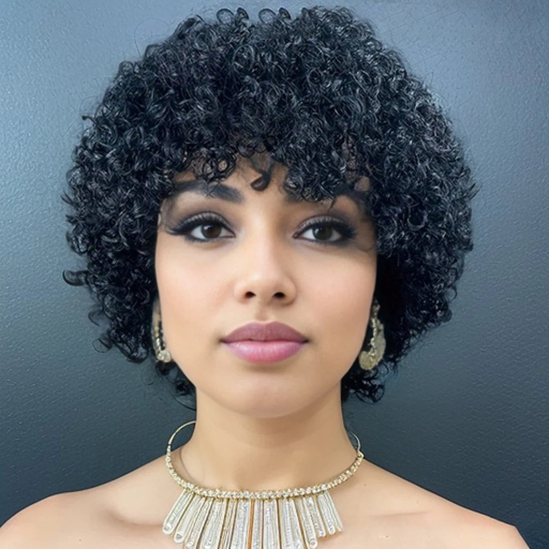 Short Pixie Cut Afro Kinky Curly Bob Wigs
