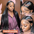 HD Transparent Lace Front Straight Human Hair Wigs