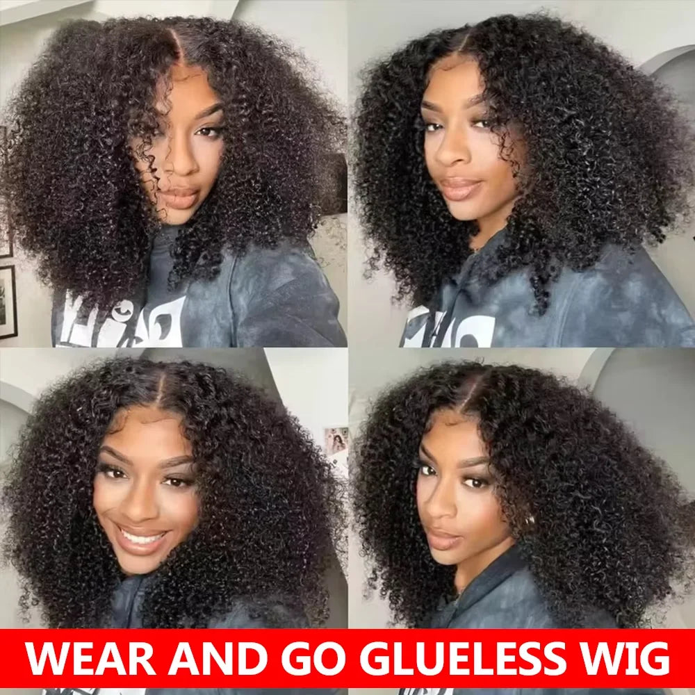 Pre Cut Kinky Curly Glueless Wigs
