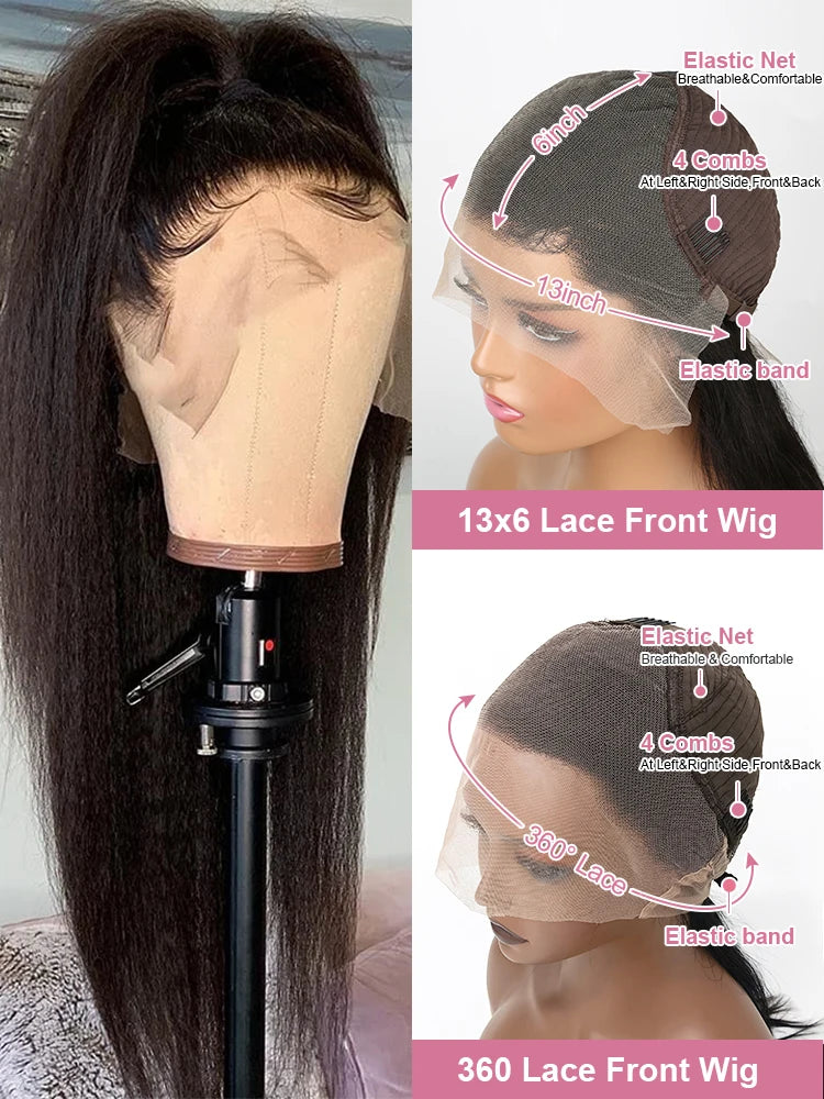 High Density Kinky Straight Brazilian Wig