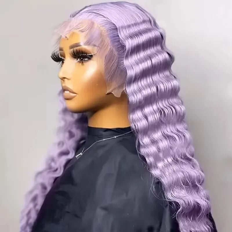 Lavender Curly Loose Wave Wig