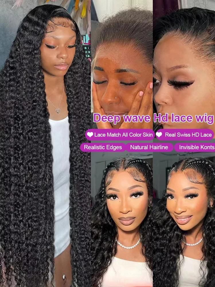 Transparent Deep Water Wave Wig