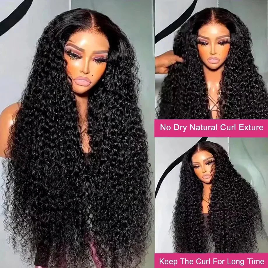 Glueless Bleached Knots Kinky Curl Wigs