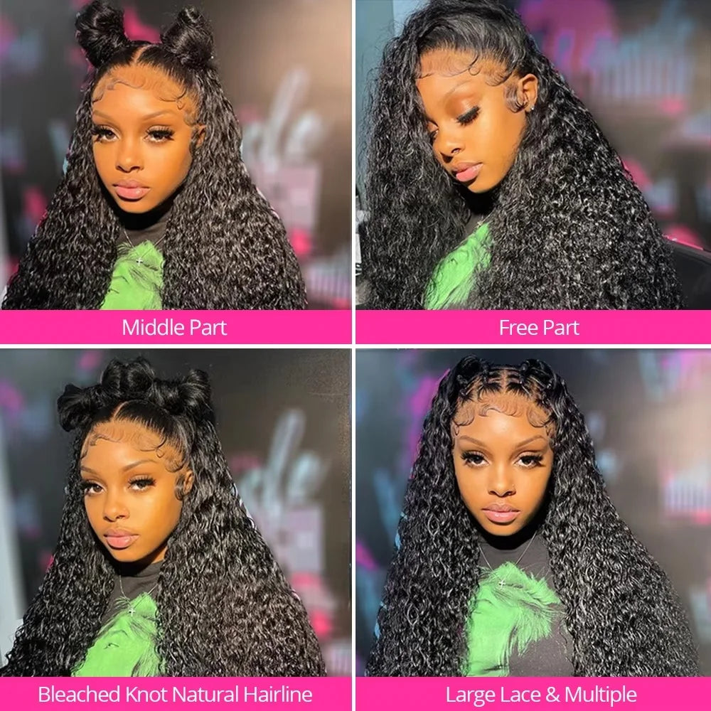 High Density Glueless Deep Water Wave Wig
