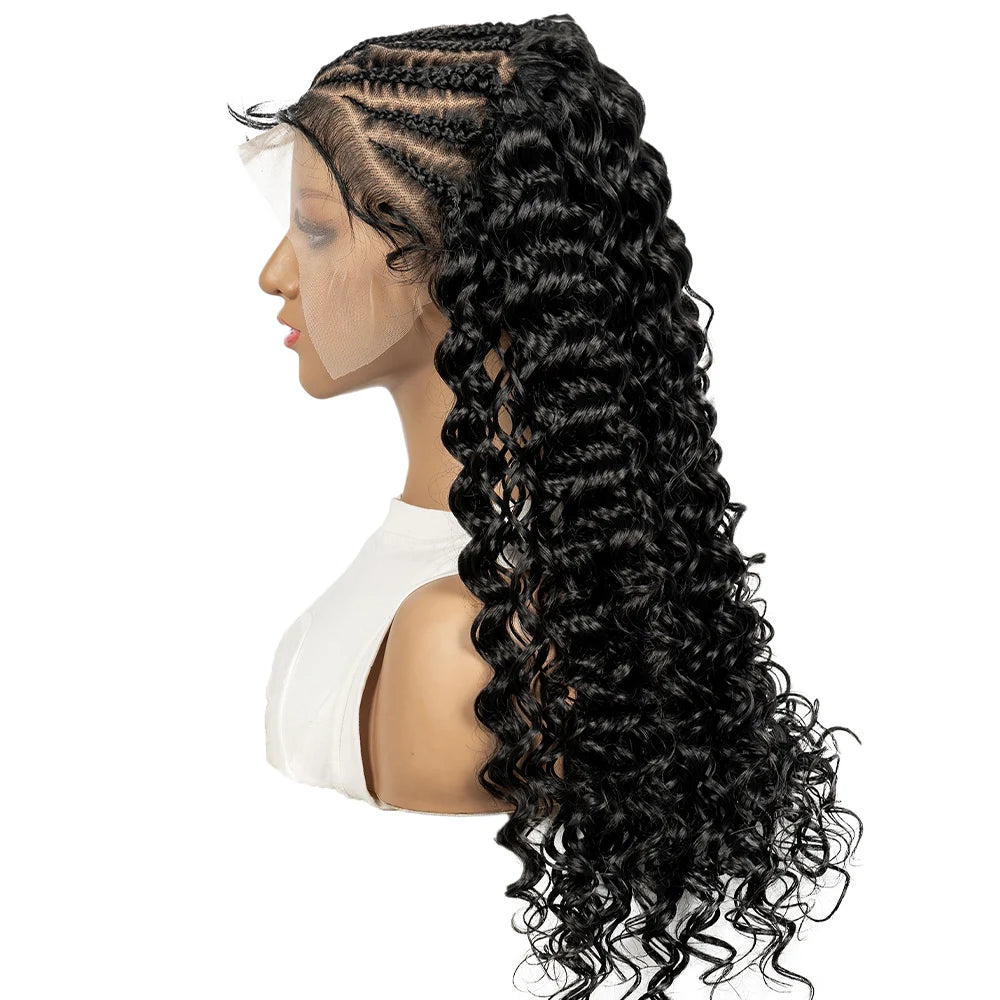 Cornrow Braided Deep Wave Hair Wigs