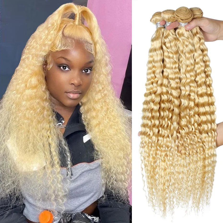 Deep Wave Blond Human Hair Bundles