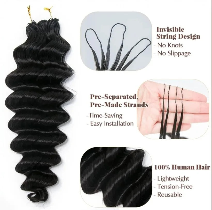 Pre-Separated Feather Crochet Human Hair Extensions