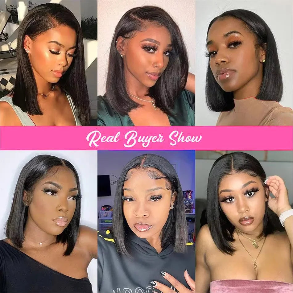 Glueless Bone Straight Bob Wig